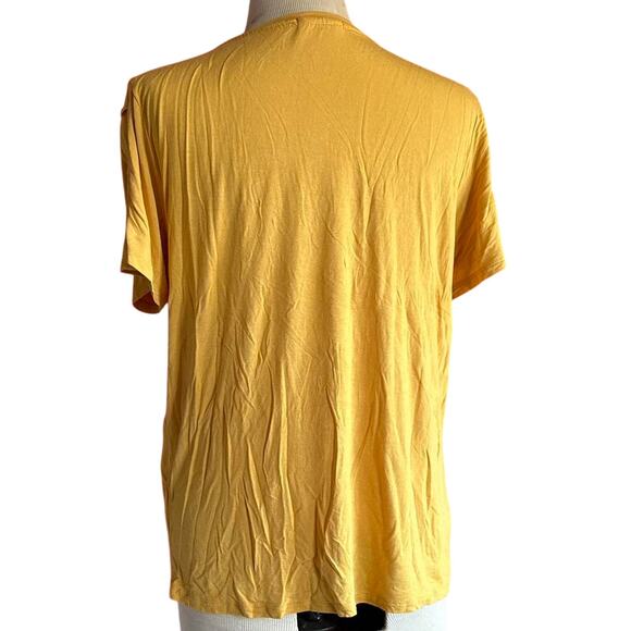 Womens Top Size Large Yellow Casual Detail Sleeve Everyday Wear Summer Beach - Picture 3 of 6